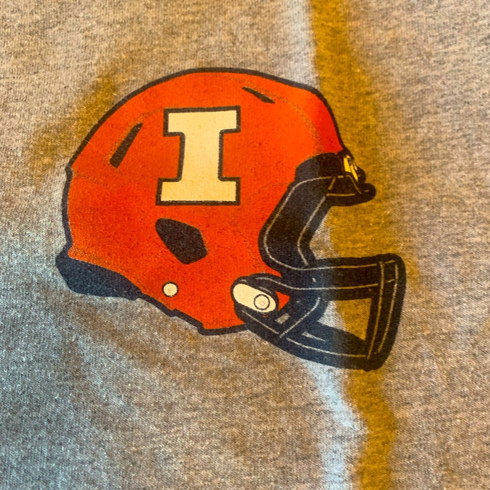 Illinois Fighting Illini T Shirt (Player Worn) - 3XL - Grey